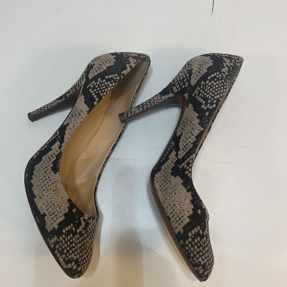 J.Crew Black White Gray 57046 / Mona Printed Pumps made in Italy women’s 10 - Picture 4 of 12